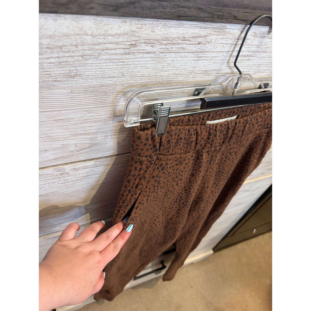 Abercrombie & Fitch Soft AF Leopard Print Joggers Brown High Waist XS - Picture 4 of 6